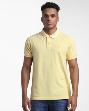 slim fit polo t-shirt with contrast taping