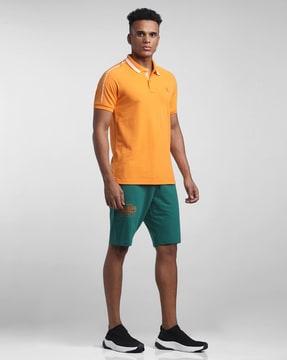 slim fit polo t-shirt with contrast taping