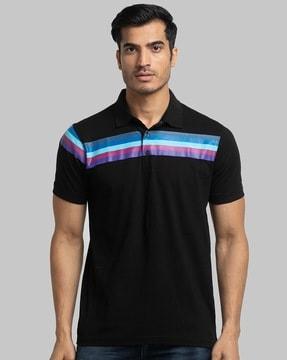 slim fit polo t-shirt with contrast taping