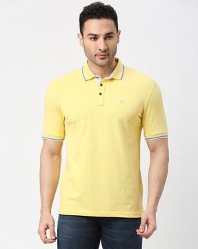 slim fit polo t-shirt with contrast taping