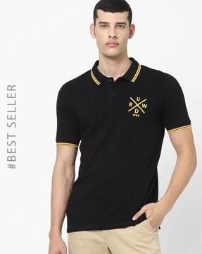 slim fit polo t-shirt with contrast tipping