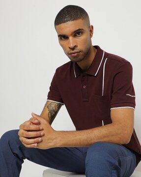 slim fit polo t-shirt with contrast tipping