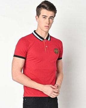 slim fit polo t-shirt with contrast tipping