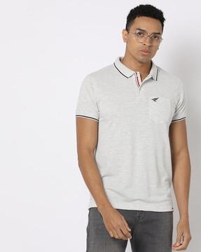 slim fit polo t-shirt with contrast tipping