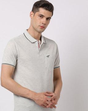 slim fit polo t-shirt with contrast tipping