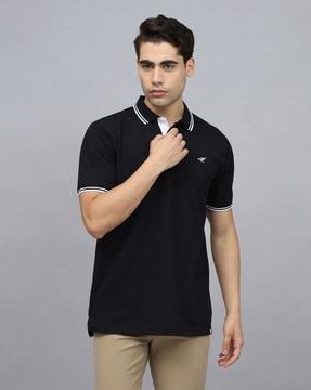 slim fit polo t-shirt with contrast tipping