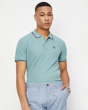 slim fit polo t-shirt with contrast tipping