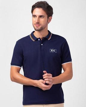 slim fit polo t-shirt with contrast tipping