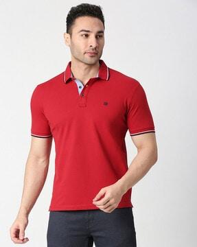 slim fit polo t-shirt with contrast tipping