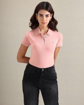 slim fit polo t-shirt with contrast tipping