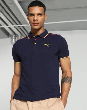 slim fit polo t-shirt with contrast tipping