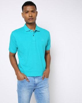 slim fit polo t-shirt with embroidered logo