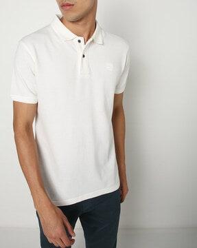 slim fit polo t-shirt with embroidered logo