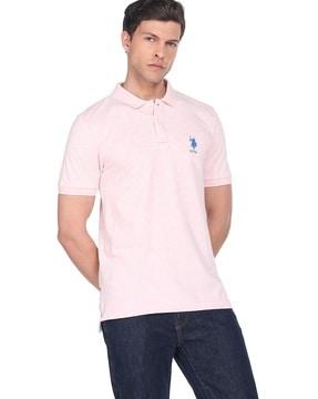 slim fit polo t-shirt with embroidered logo