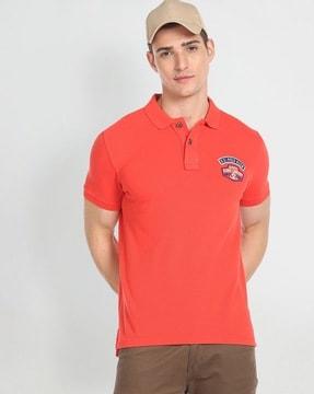 slim fit polo t-shirt with embroidered logo