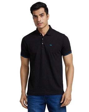 slim fit polo t-shirt with embroidered logo