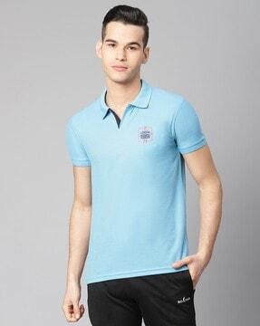 slim fit polo t-shirt with graphic print