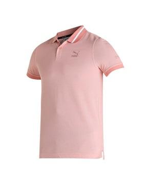 slim fit polo t-shirt with logo embroidery