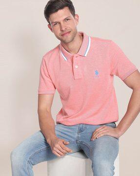 slim fit polo t-shirt with logo embroidery