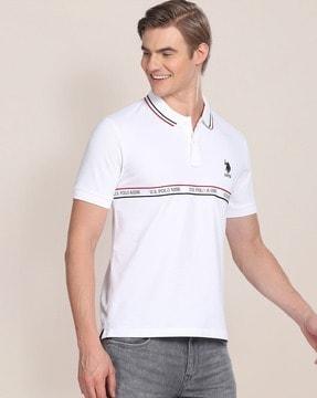 slim fit polo t-shirt with logo embroidery