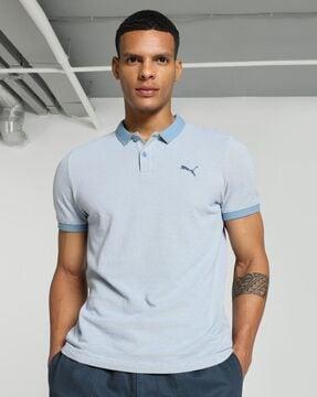 slim fit polo t-shirt with logo embroidery