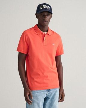 slim fit polo t-shirt with logo embroidery