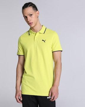 slim fit polo t-shirt with logo print