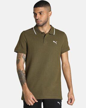 slim fit polo t-shirt with logo print