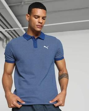 slim fit polo t-shirt with logo print