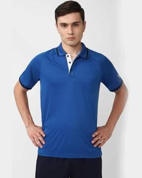 slim fit polo t-shirt with logo print