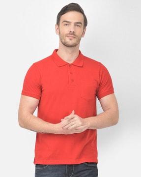 slim fit polo t-shirt with patch pocket