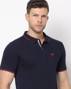 slim fit polo t-shirt with patch pocket