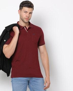 slim fit polo t-shirt with patch pocket