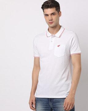 slim fit polo t-shirt with patch pocket