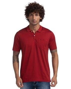 slim fit polo t-shirt with patch pocket