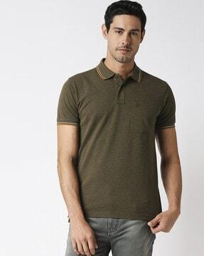 slim fit polo t-shirt with patch pocket