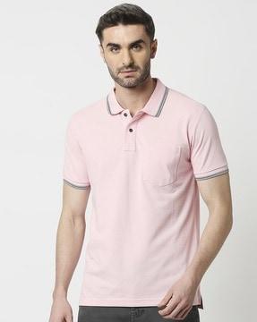 slim fit polo t-shirt with patch pocket