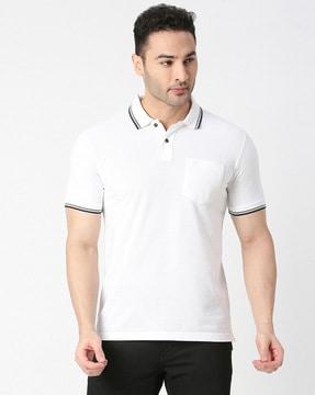 slim fit polo t-shirt with patch pocket