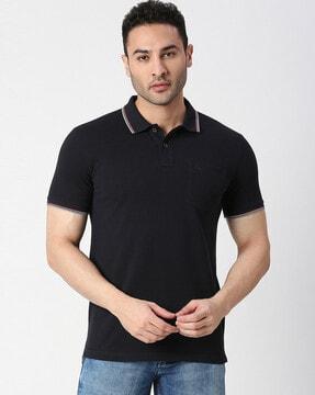 slim fit polo t-shirt with patch pocket