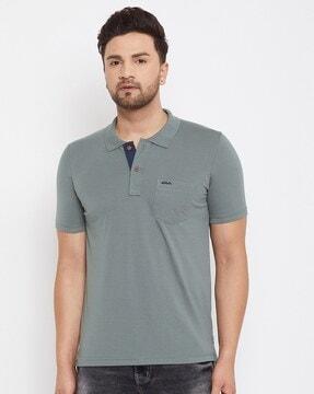 slim fit polo t-shirt with patch pocket