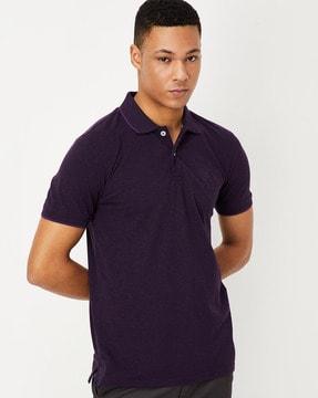 slim fit polo t-shirt with ribbed hem