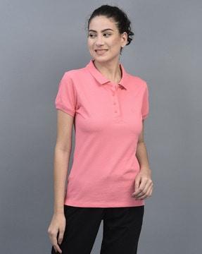 slim fit polo t-shirt with ribbed hems
