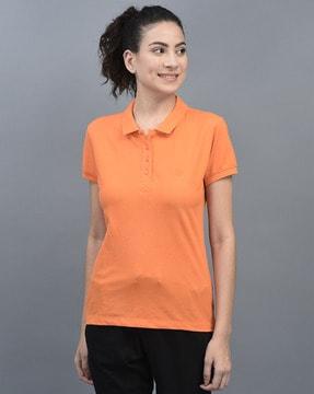 slim fit polo t-shirt with ribbed hems