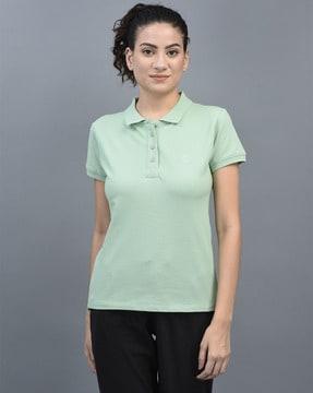 slim fit polo t-shirt with ribbed hems