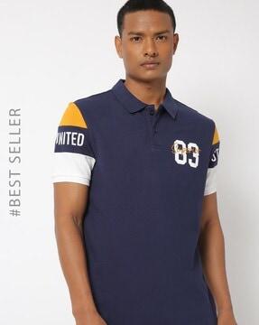 slim fit polo t-shirt with vented hemline