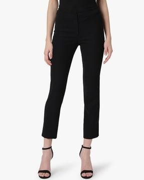 slim fit polyester trousers