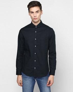 slim fit poplin shirt