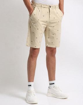 slim fit printed city shorts