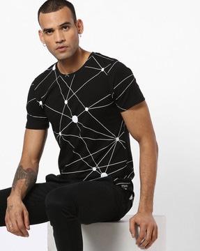 slim fit printed crew-neck t-shirt