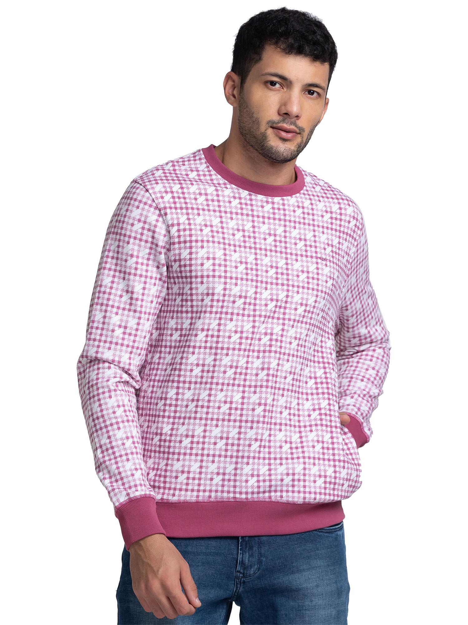 slim fit printed pink sweatshirt